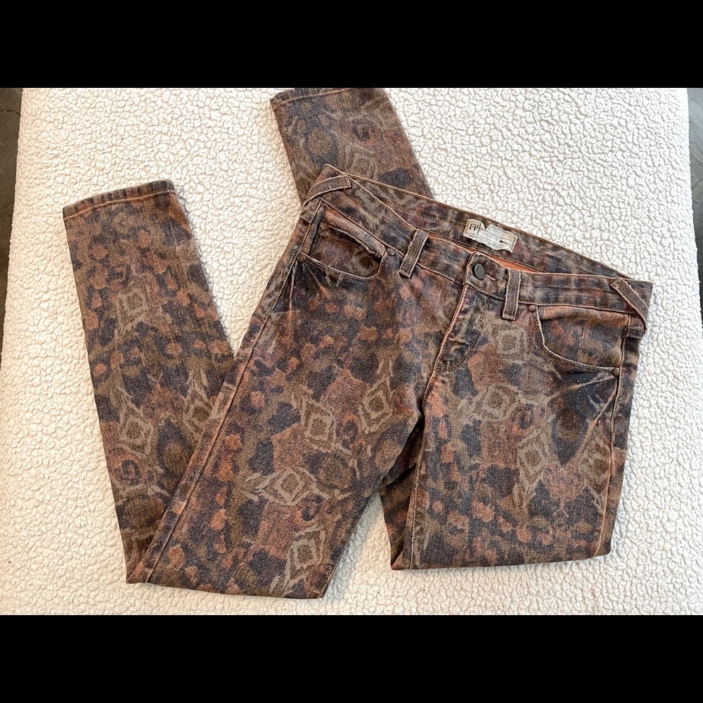 Free People Boho Print Skinny Jeans 27
